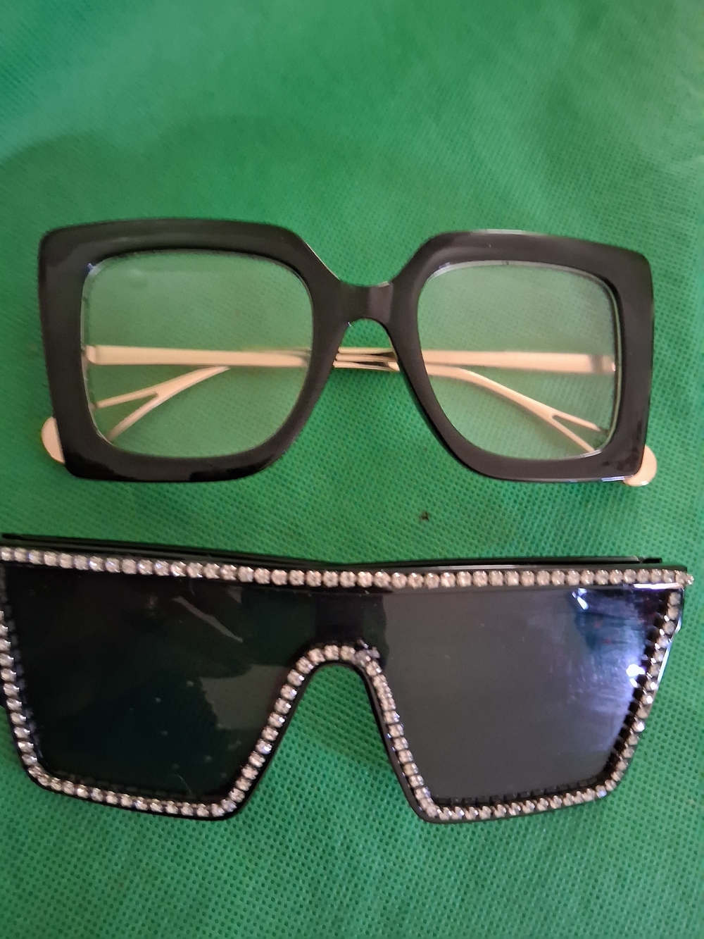 Black Square Frame Reading Glasses with Gold Temples! GET THEM BOTH FOR $12